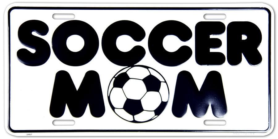 Metal Soccer Mom License Plate