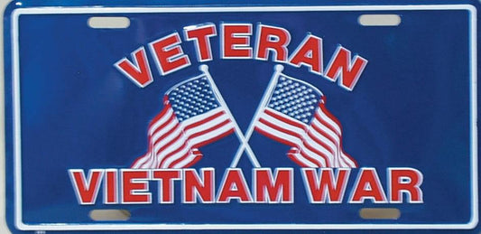 Metal Vietnam Veteran License Plate