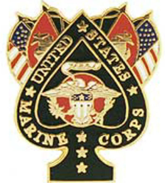 U.S.M.C. Spade & Flags Pin
