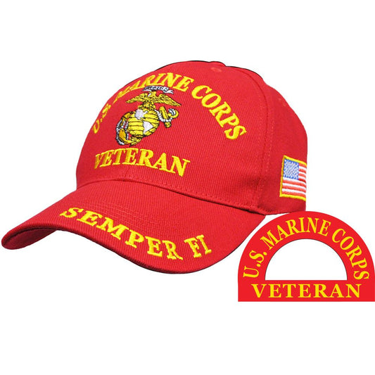 USMC EGA Veteran, Red, Ball Cap