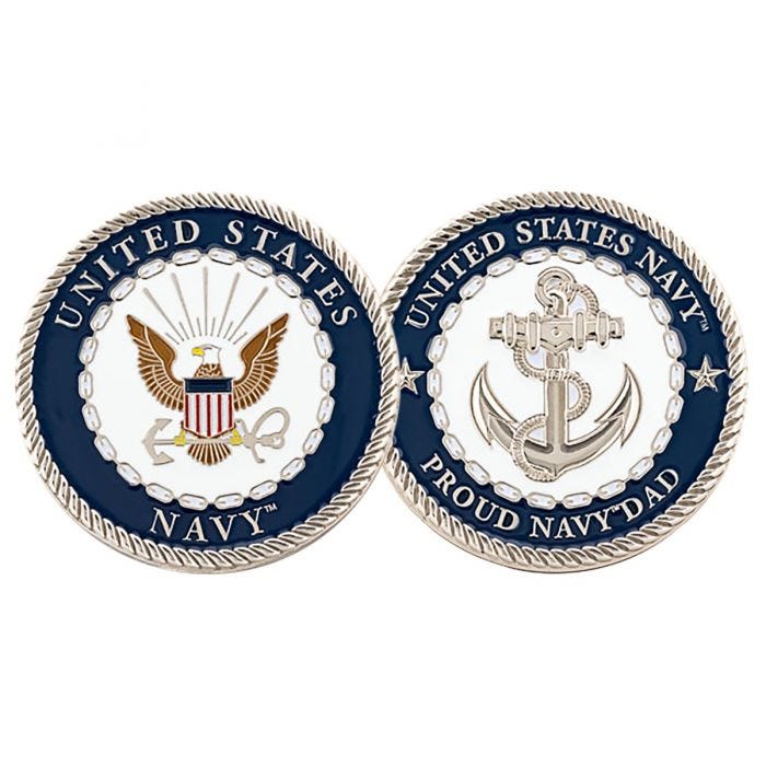 Navy Honored Proud Dad Coin
