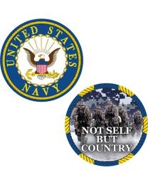 US Navy Not Self But Country Coin
