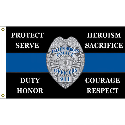 Police Blue Line, 3X5, Flag