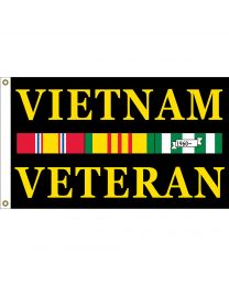 Vietnam Veteran w/Service Ribbons, 3x5, Flag