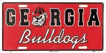 Georgia Red Georgia w/Old Logo Metal License Plate