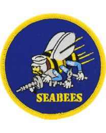 USN Seabees Gold Patch