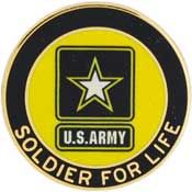 Army Logo Soldier For Life Pin