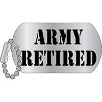Army Retired Dog Tag Pin