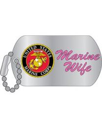 USMC Marine Wife Dog Tag Pin