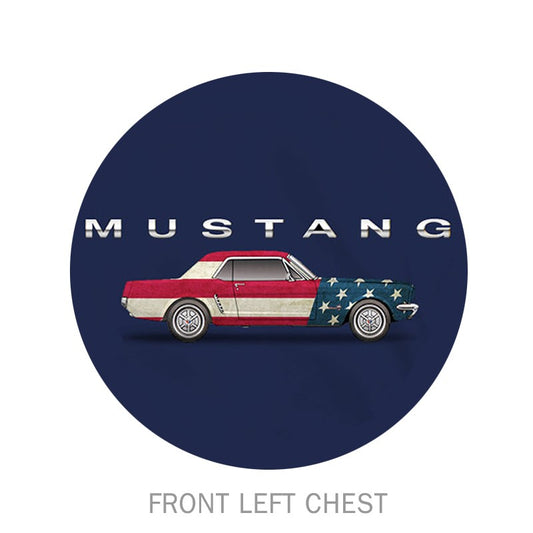 Ford Mustang Car Flag Stacked 3X Shirt