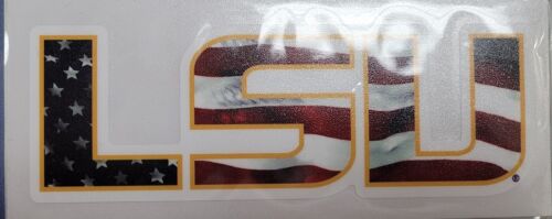 LSU USA Flag Script 6 Inch Decal